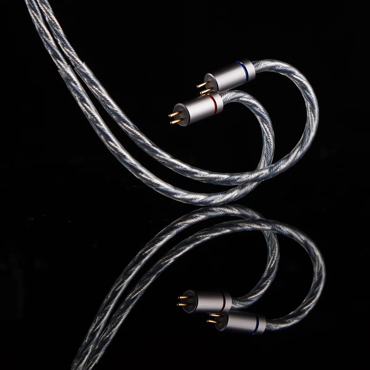 NiceHCK BlueLuna reemplazar Cable de actualización de auriculares chapado en plata OFC plano 2 pines 3 en 1 enchufes desmontables para Bidong Cadenza4 Singolo