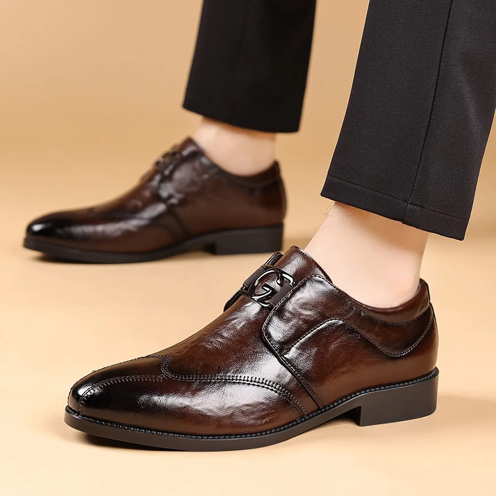 size 38-48 black brown casual business shoes man party formal loafers designer dress shoes man official shoes man herren schuhe