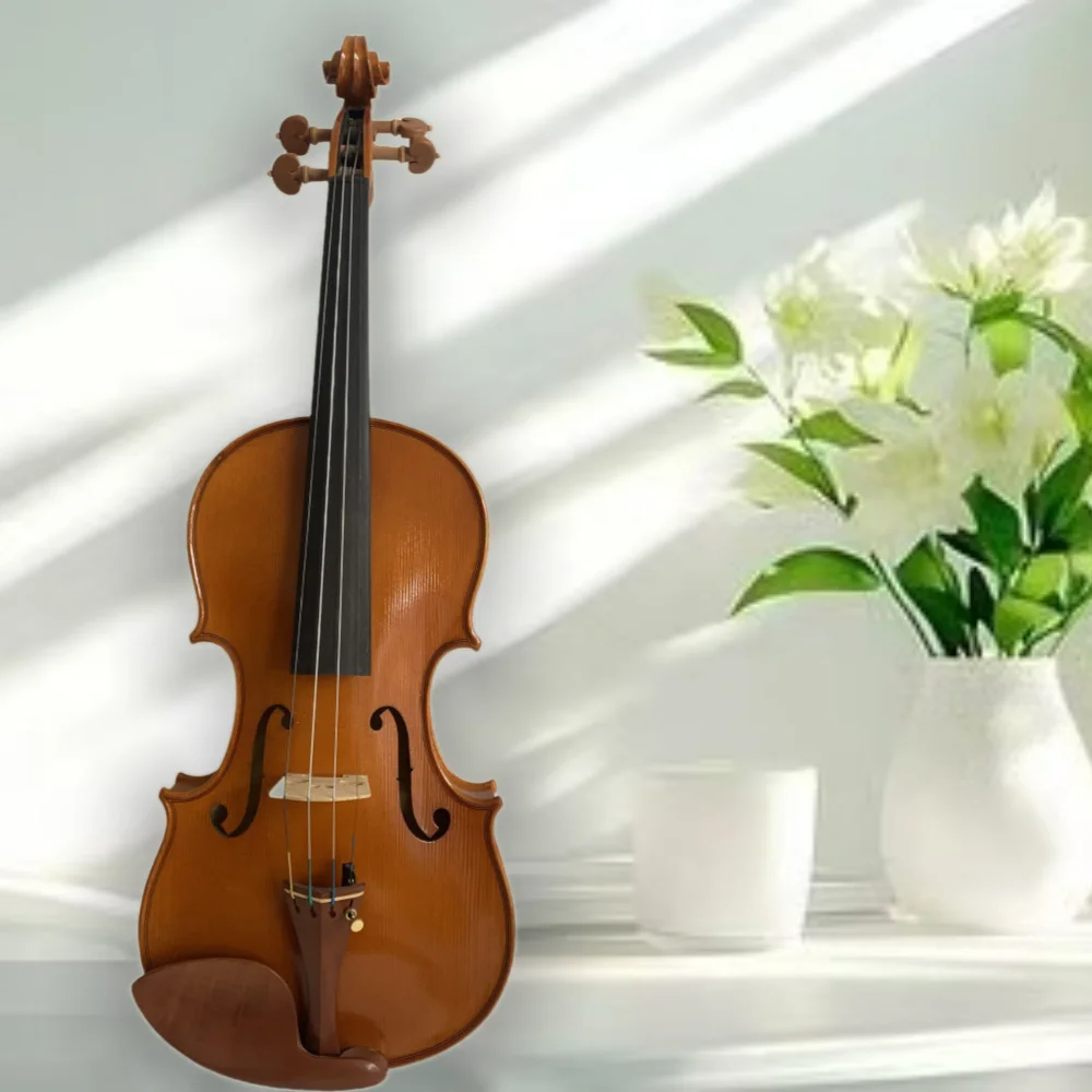 

Yellow Bright 4/4 Professional Handmade Violin with Case And Bow - Student Level Instrument