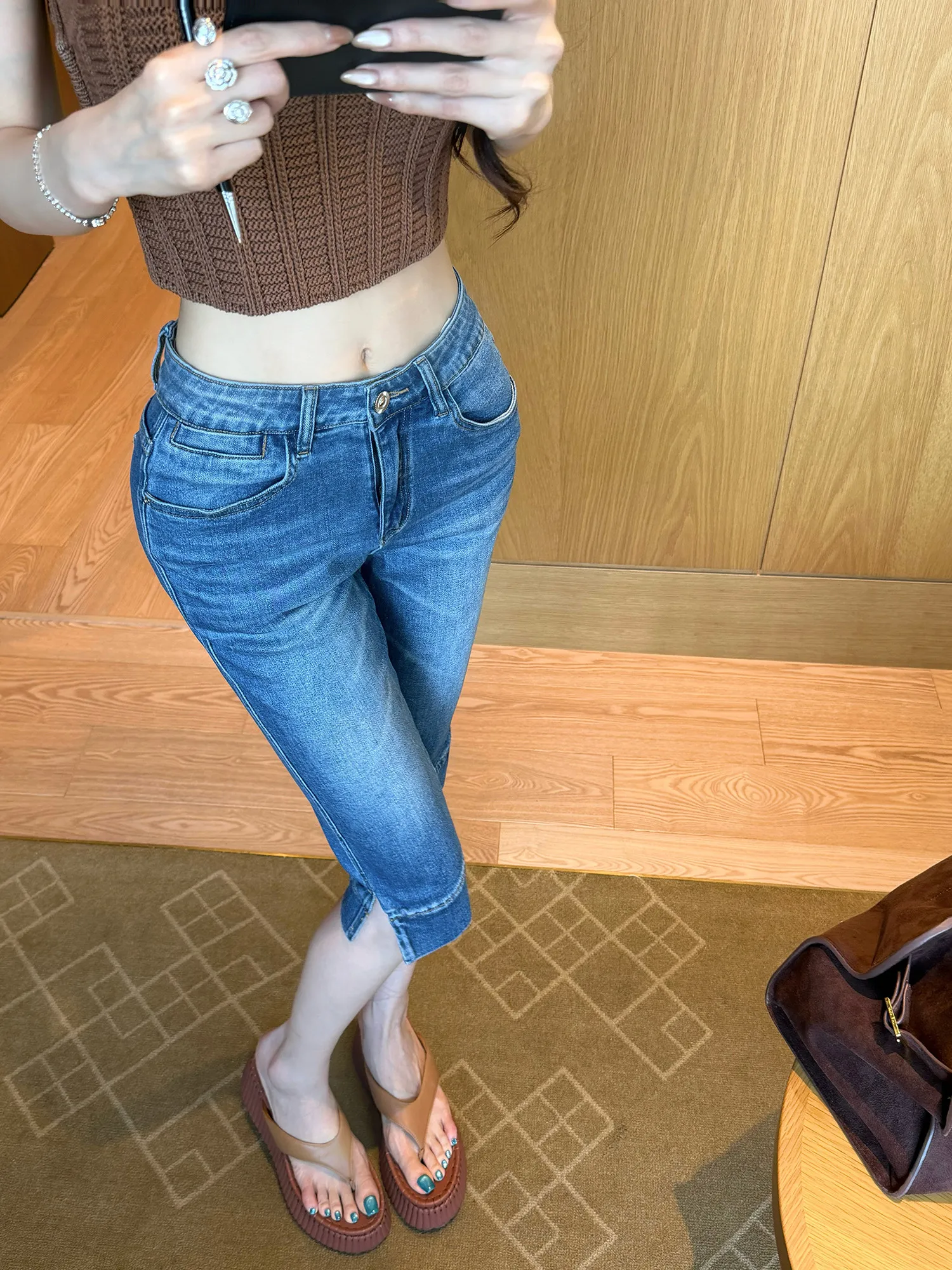 Capri Jeans Ch1oe7k 7/8 Length Slimming Leg Shaping Booty Enhancing High Elasticity Cotton Blend Ladies Jeans Summer 2026
