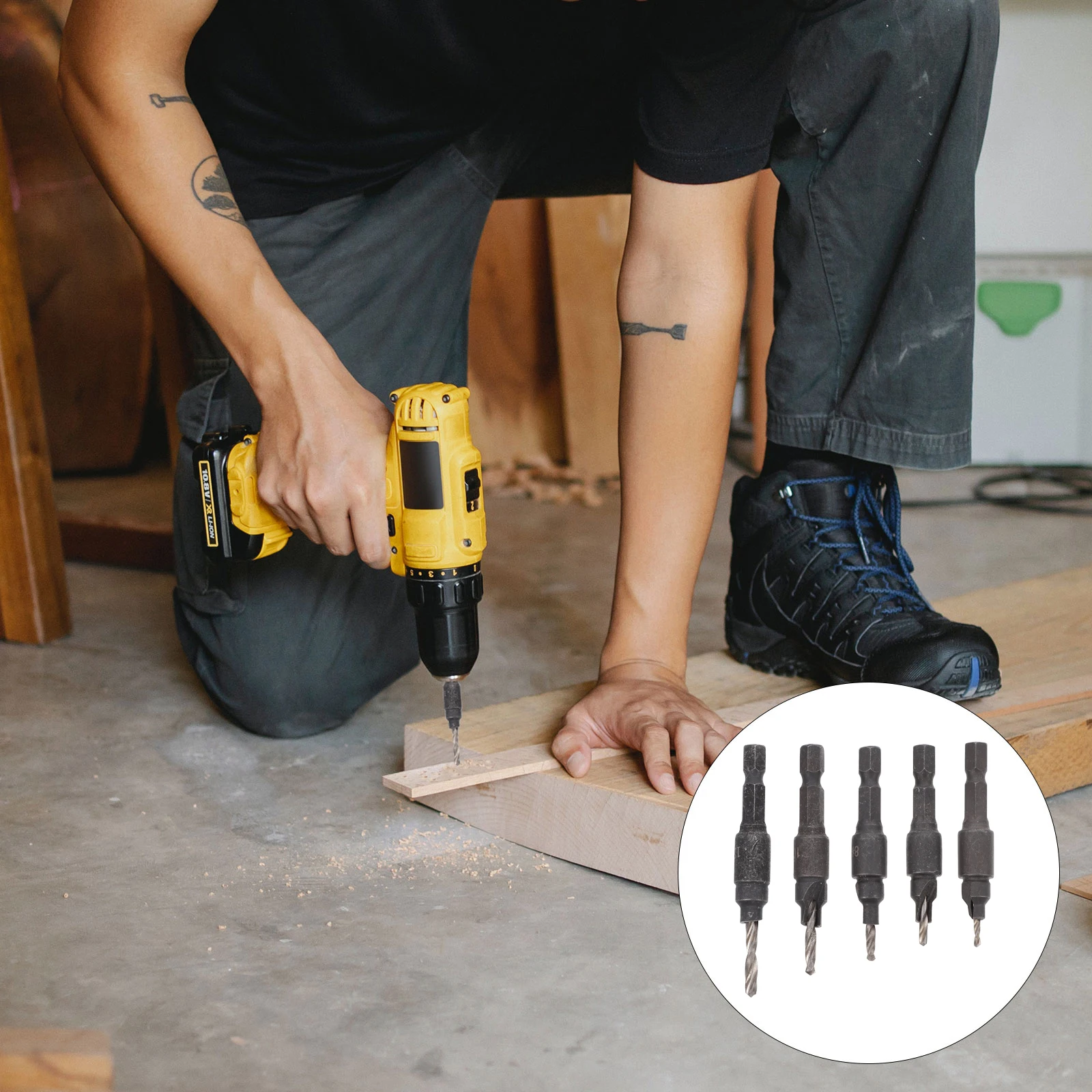 

6pcs Woodworking Hole Opener Drill Bits Set For Wood, Pvc, Plastic Carpentry Tool With Precision Cutting Edge, No Splitting