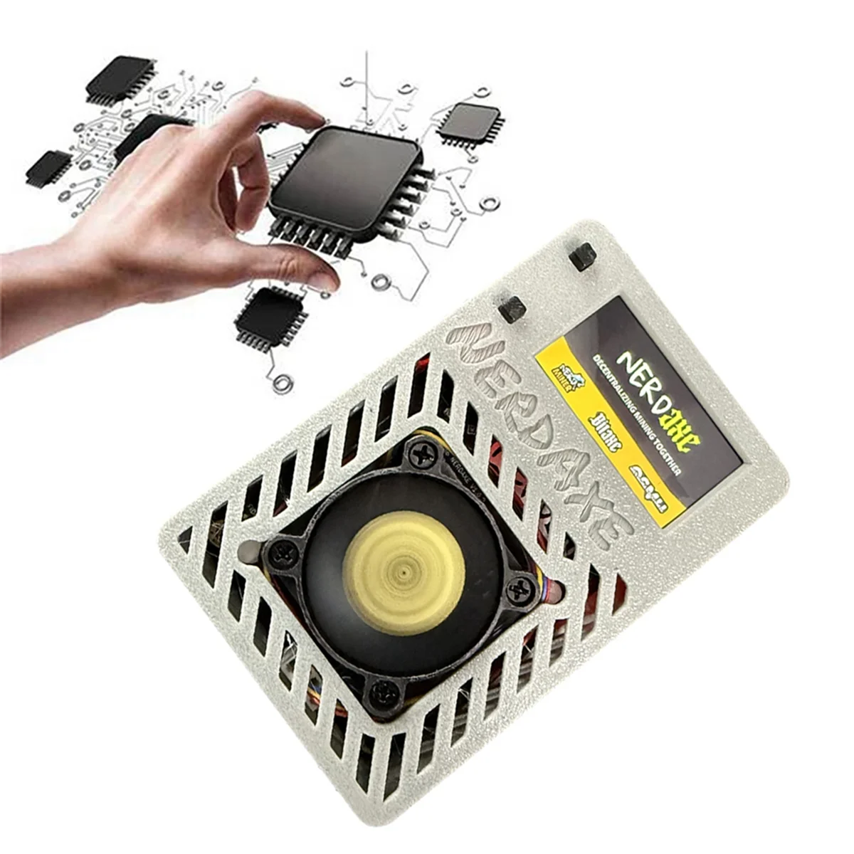 A69F-NerdAxe Miner Nerdminer with Display 500Gh/S S19XP BM1366 ASIC Bitaxe Bitcoin Micro-Miner Lottery Mining Miner US PLUG