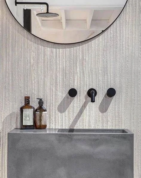 Minimalist bathroom, pre-buried wash basin faucet, wall basin faucet, simple design, super good texture