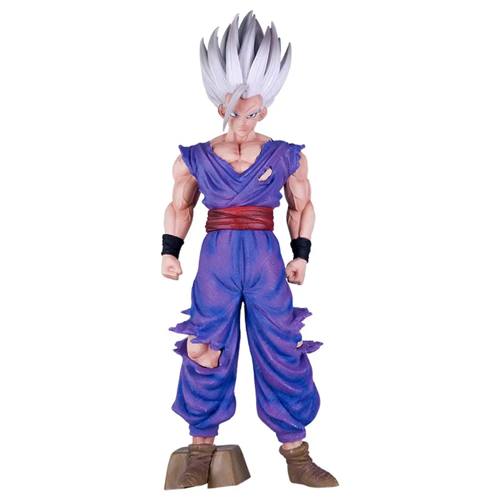 33CM Anime Dragon Ball Z White God Beast Gohan White Hair Doll PVC Model Decor Action Figures Gk Figurine Collectible Kids Gifts