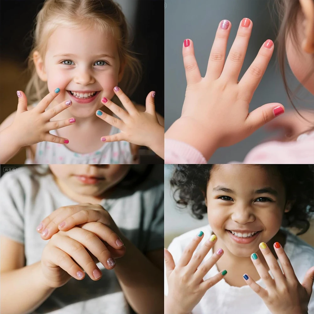 Nail Polish Set Non Toxic Kids Nail Polish Kit Water-Based Quick-Dry Peel-Off DIY Nail Art Kit Gifts for Halloween Christmas image 5