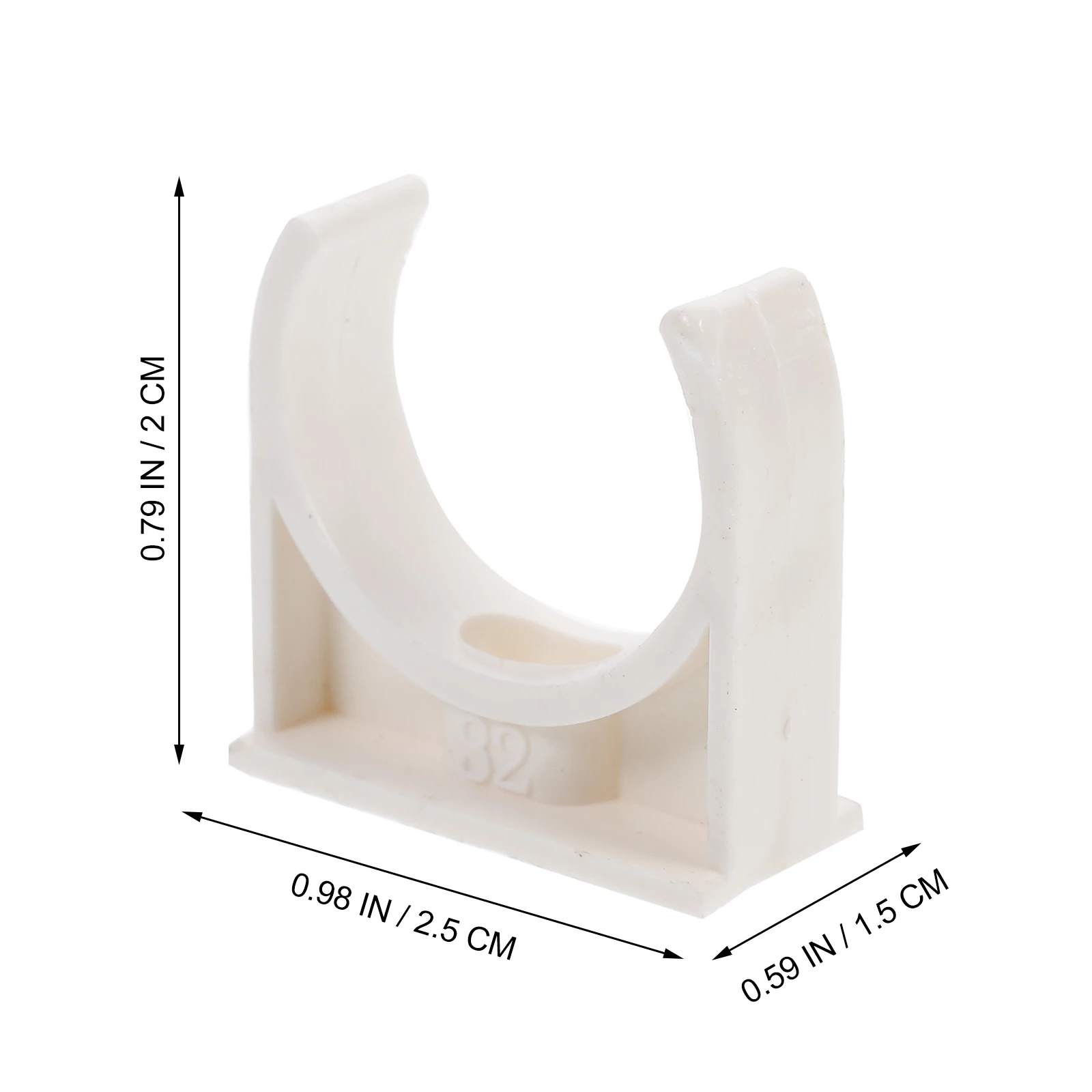 50pcs PVC Pipe Clamps U-Shaped 20mm Water Pipe Fixing Buckle Durable Wear Resistant Practical Mounting Hardware