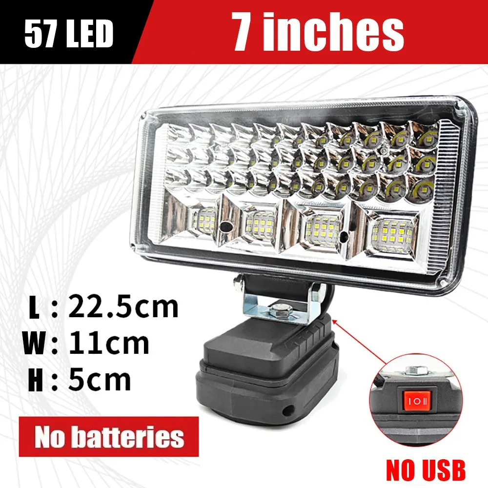 

1 шт. новый 3/4/5/7/8 дюймов светодиодный светильник беспроводной ручной рабочий прожектор портативный светильник для рыбалки подходит для батареи Makita 18 В