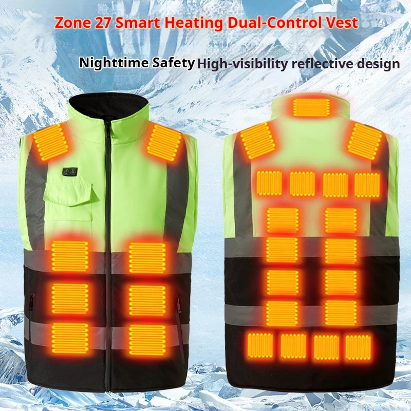27 Areas Heated Vest Men Women Self Heated Jacket Warm Smart Electrical Winter Camping Skiing Hiking Vest