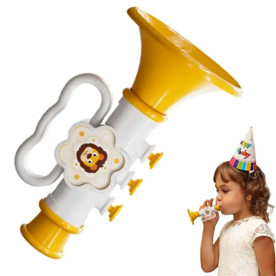 Kids Trumpet Toys Trumpet Instruments Toy With Hangable Rope Musical Instruments Toys Colorful Fake Preschool Early Learning toy