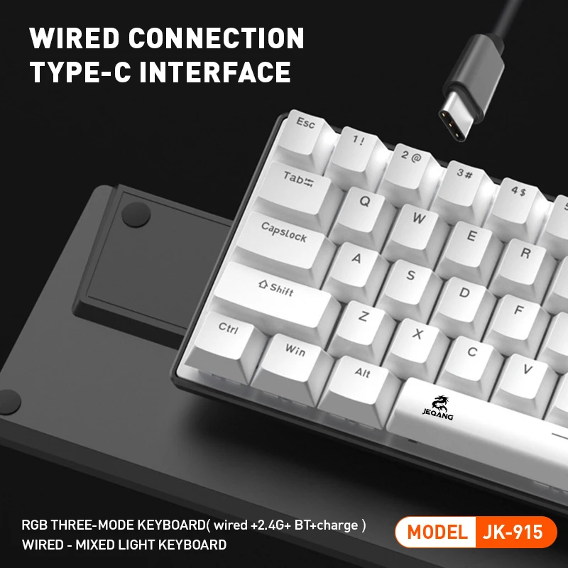 JK-915 سلكي ثلاثي الأوضاع + 2.4G + لوحة مفاتيح ميكانيكية لشحن بلوتوث #2