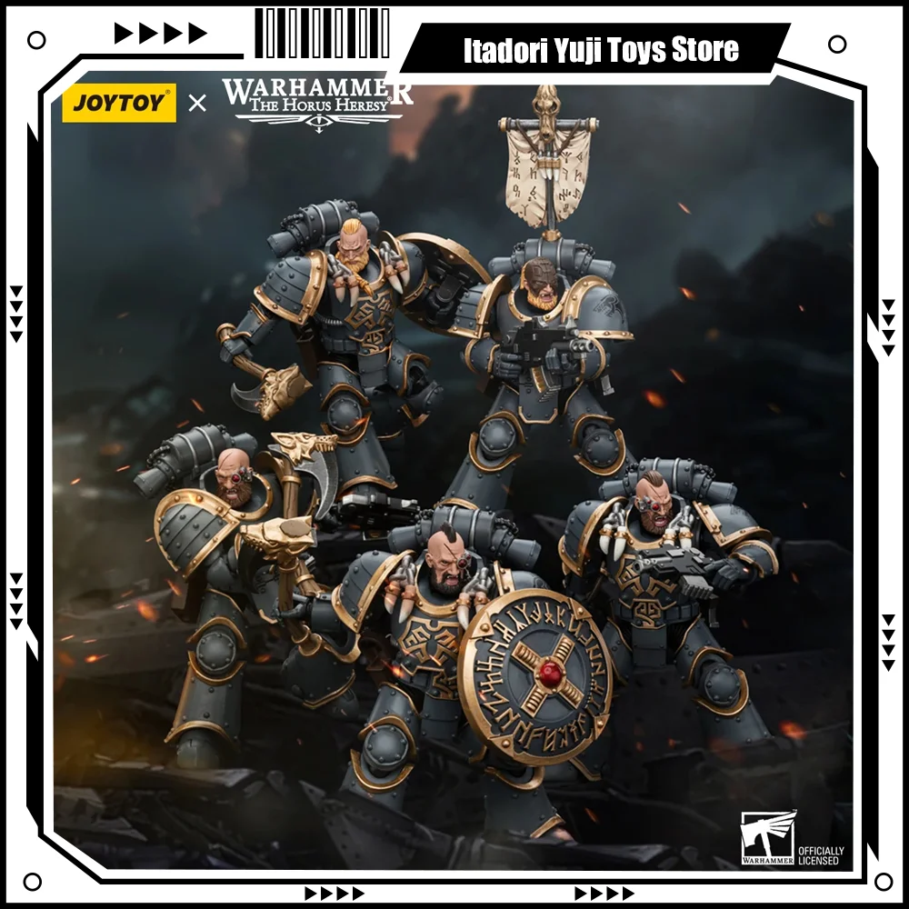 IN MAGAZZINO] JOYTOY Warhammer 30k 1/18 Action Figures Space Wolves Grey Slayer Pack Collezione Modello Anime Legion Joint Giocattolo mobile