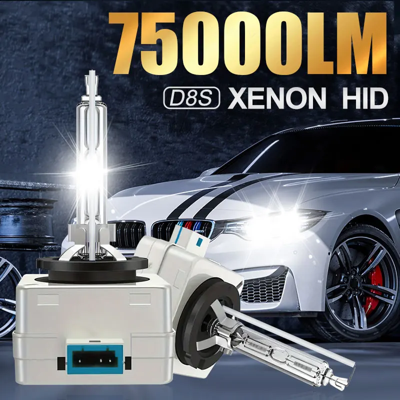 

D8S Xenon HID Headlight Bulbs Car 6000k Cool White For Auto Headlamp Light Design with Metal Stents Base 12V 2PCS