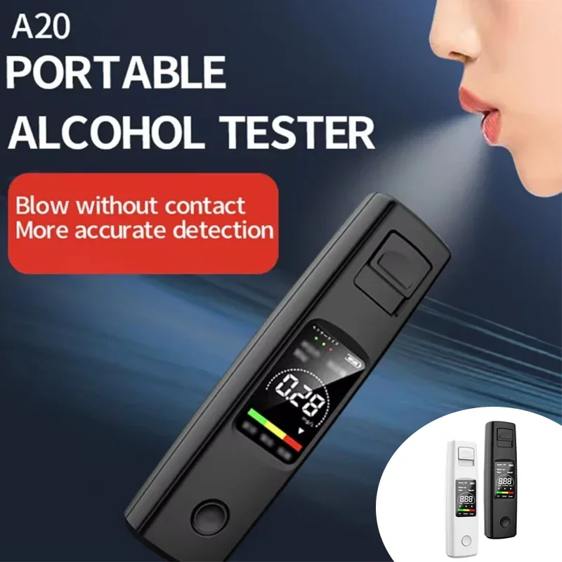 Digital Alcohol Detector Breathalyzer Alcohol Tester Professional  Police LCD Display Drunk Driving Test Portable Breathalyzer