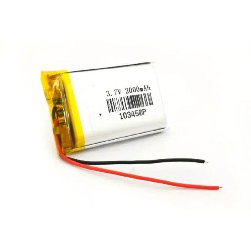 

2000mAh 3.7V 103450 103450P Lipo Polymer Lithium Rechargeable Battery For GPS Navigator Bluetooth Speaker Headset Interphone