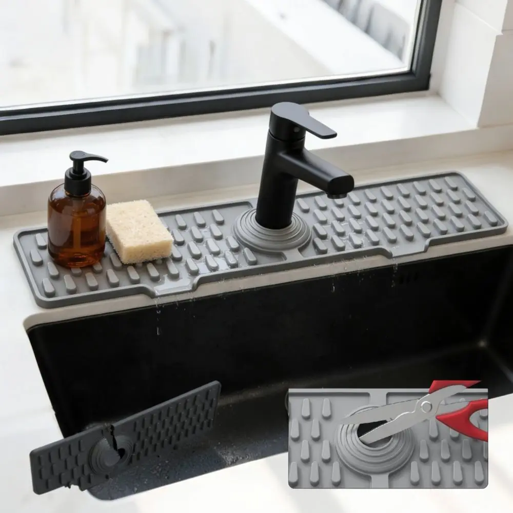 Heat Resistant Silicone Mat Kitchen Dish Drying Pad Non Slip Countertop Drainer Tray For Utensil Organization
