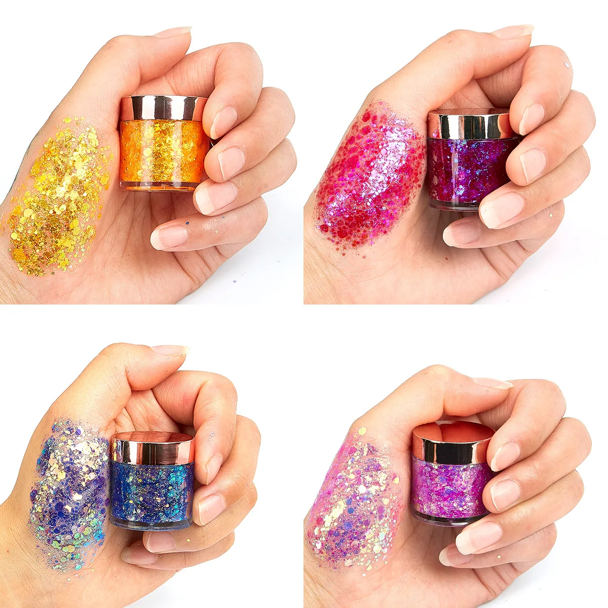 Private Label Diamond Sequins Eyeshadow Lasting Shimmer Glitter Mermaid Sequins Gel Highlighter Makeup Festival Party Cosmetics