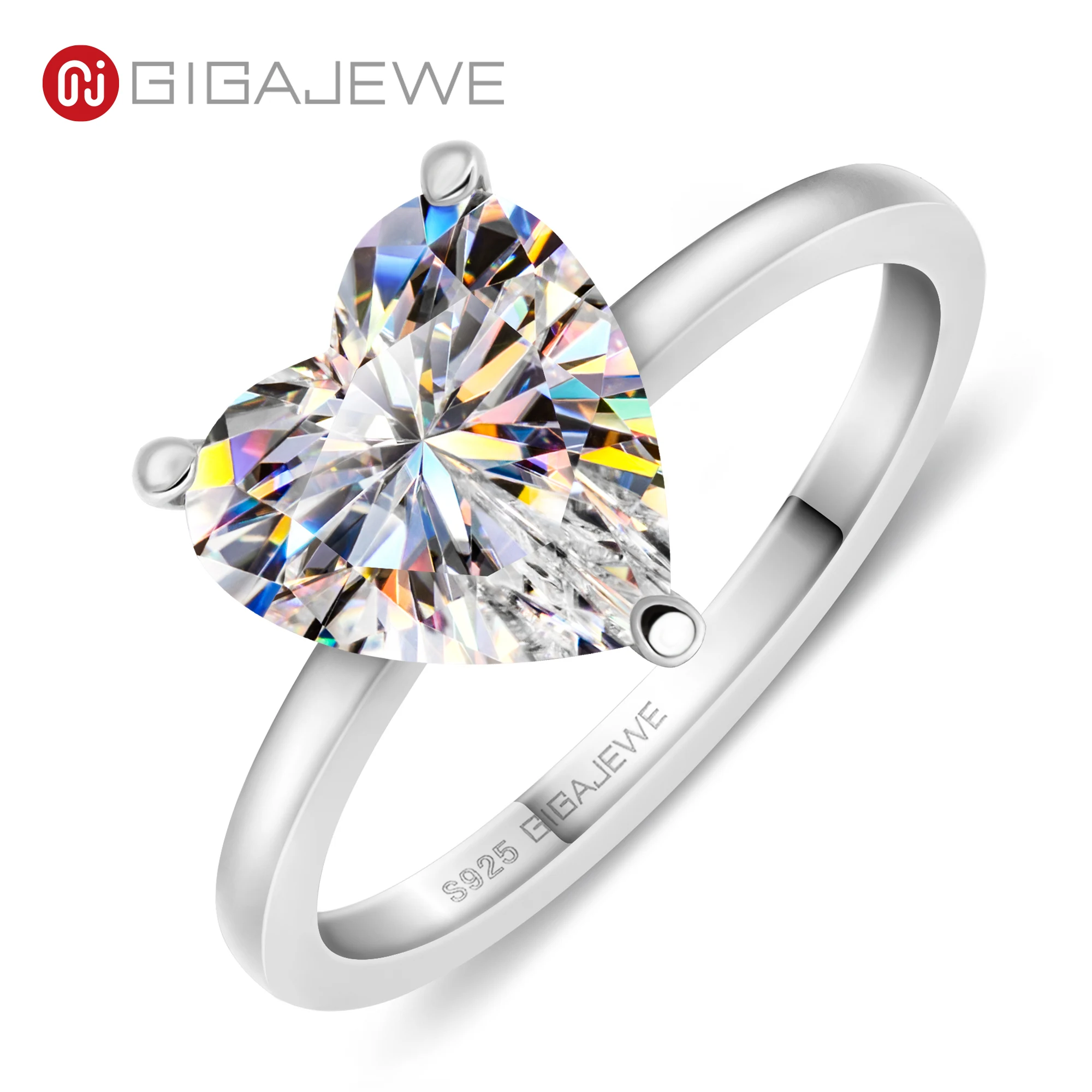 

GIGAJEWE Moissanite Custom White D Colour Excellent heart 3ct 9mm
