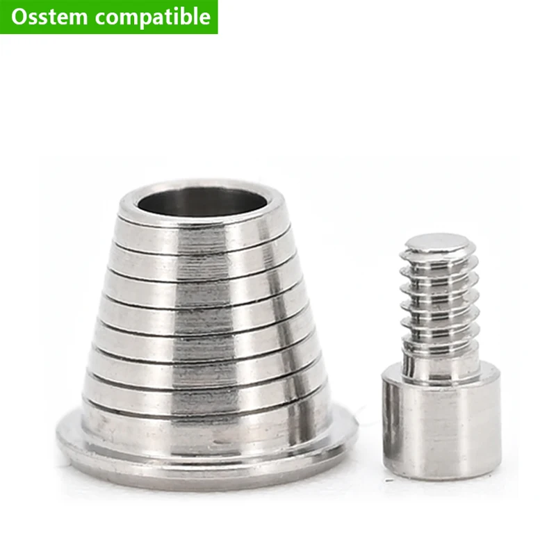 Abutment Titanium Grade 5 Ti-Base CAD/CAM OSSTEM Hiossen Multi Unit MUA, Implan Presisi Tinggi OEM untuk Klinik & Laboratorium Gigi