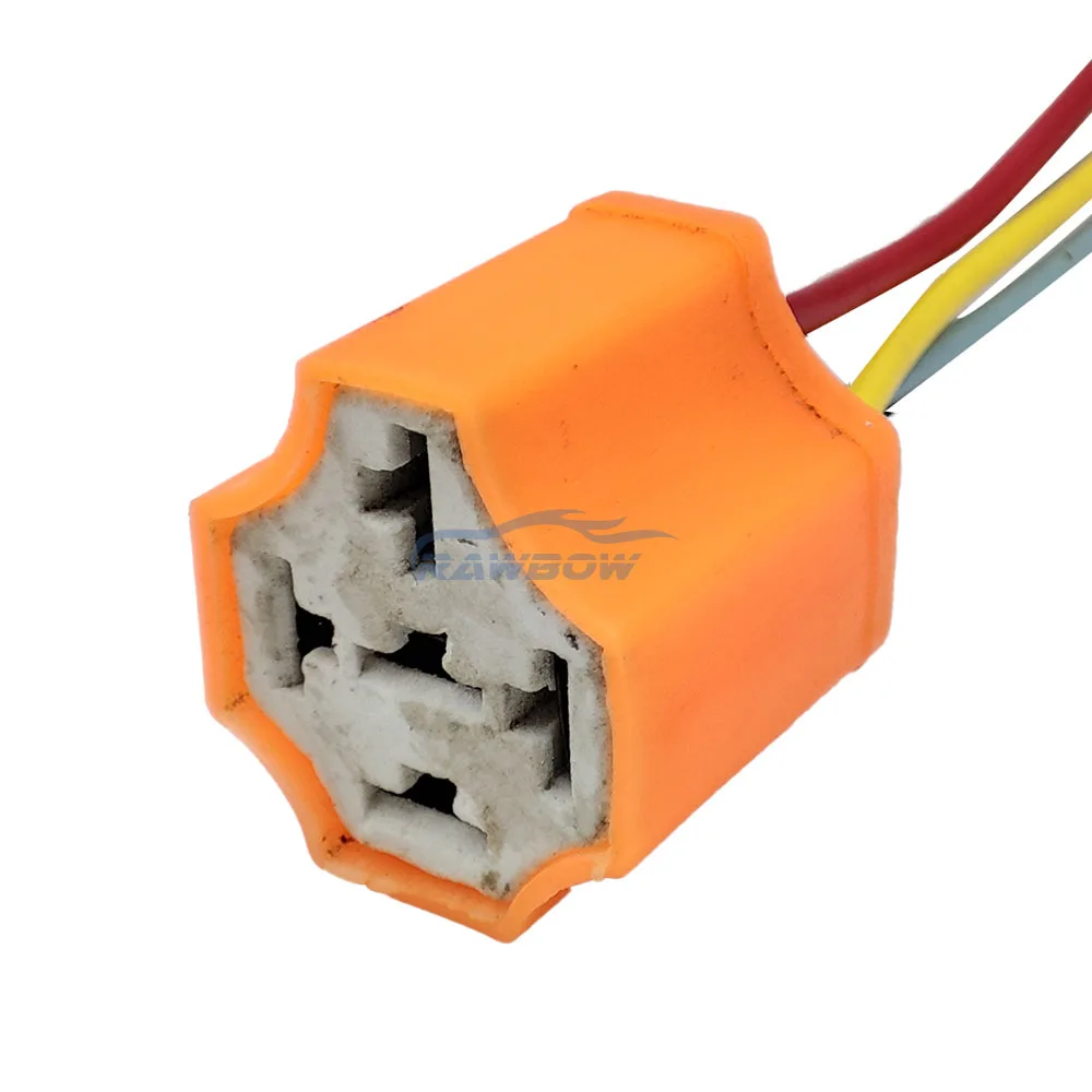 1/5/10 Pcs 5-pin Line Length Base Relay Socket Plug Bakelite Relay Base Seat 12v 40a For Car Relay