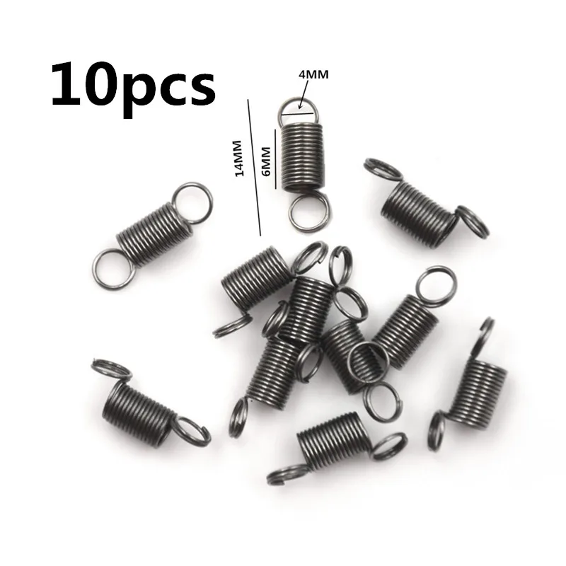 10pcs Stainless Steel small Tension Spring With Hook For Tensile DIY Toys Spring length 6 mm stretch to 30MM