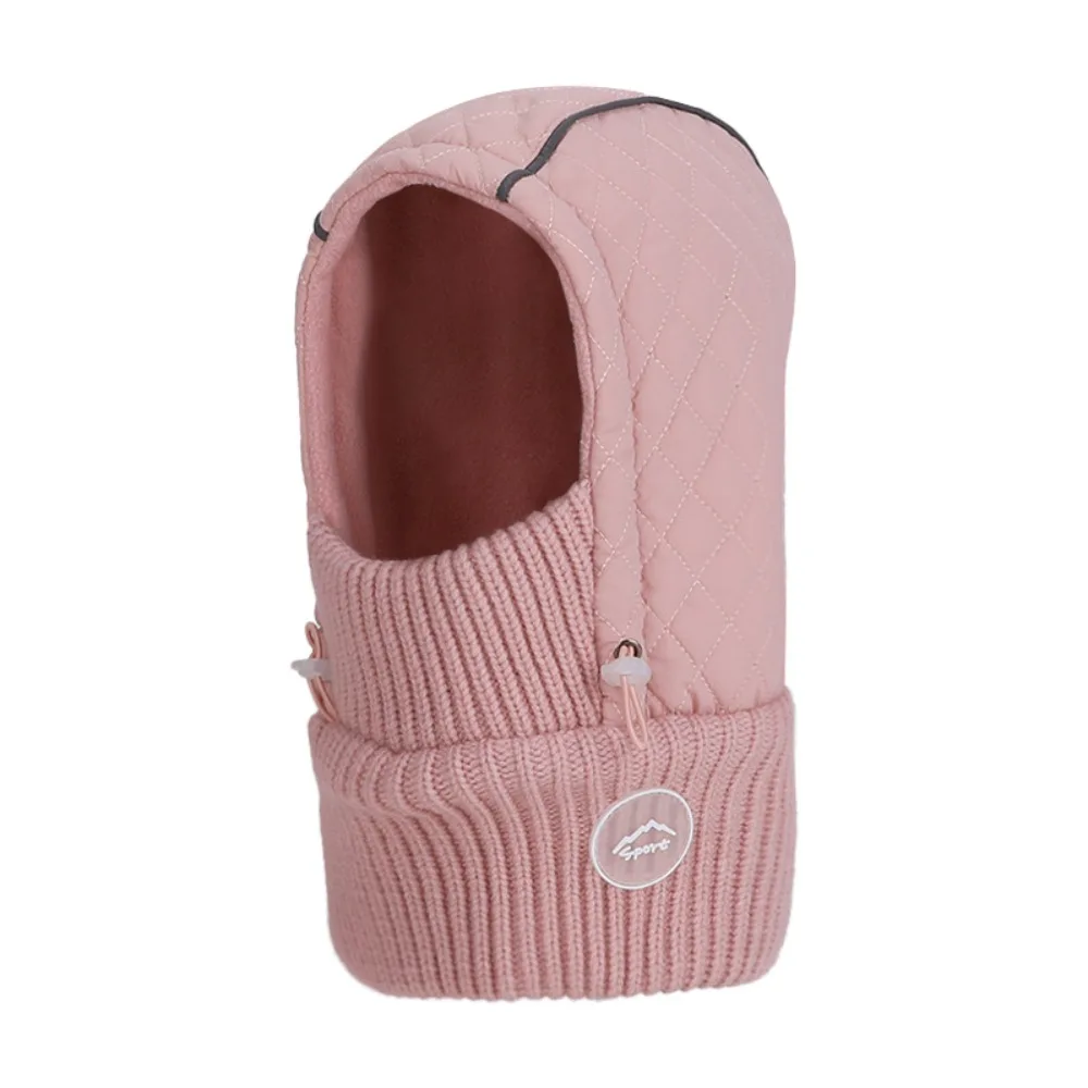 Thick Lined Balaclava Hat Mask Knit Ear Cover Design Winter Hooded Cap Neck Scarf Integration Breathable Fabric