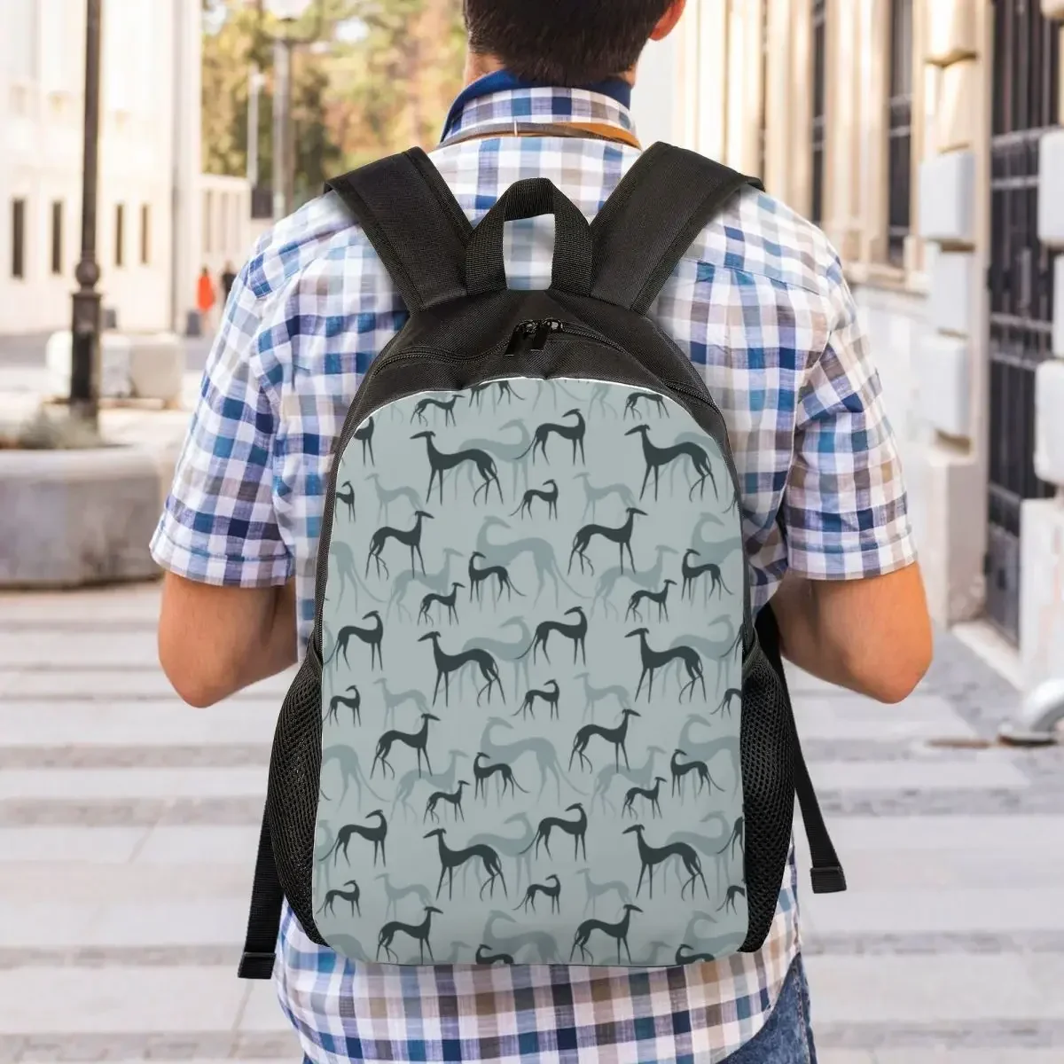 Customized Greyhound Galgos Dog Backpack Men Women Casual Bookbag for School College Whippet Sighthound Bags