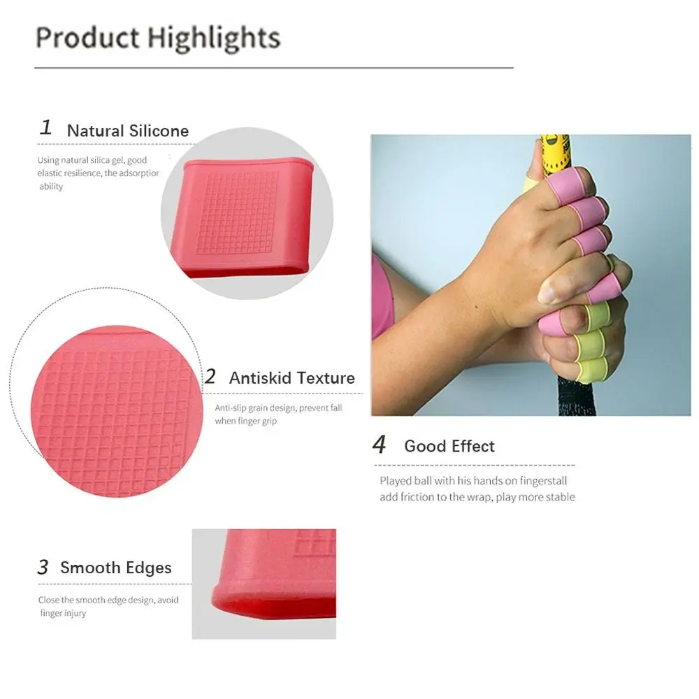 8PCS Non-Slip Basketball Baseball Bowling Silicone Sports Finger Band Hand Protector Support Golf Finger Sleeves