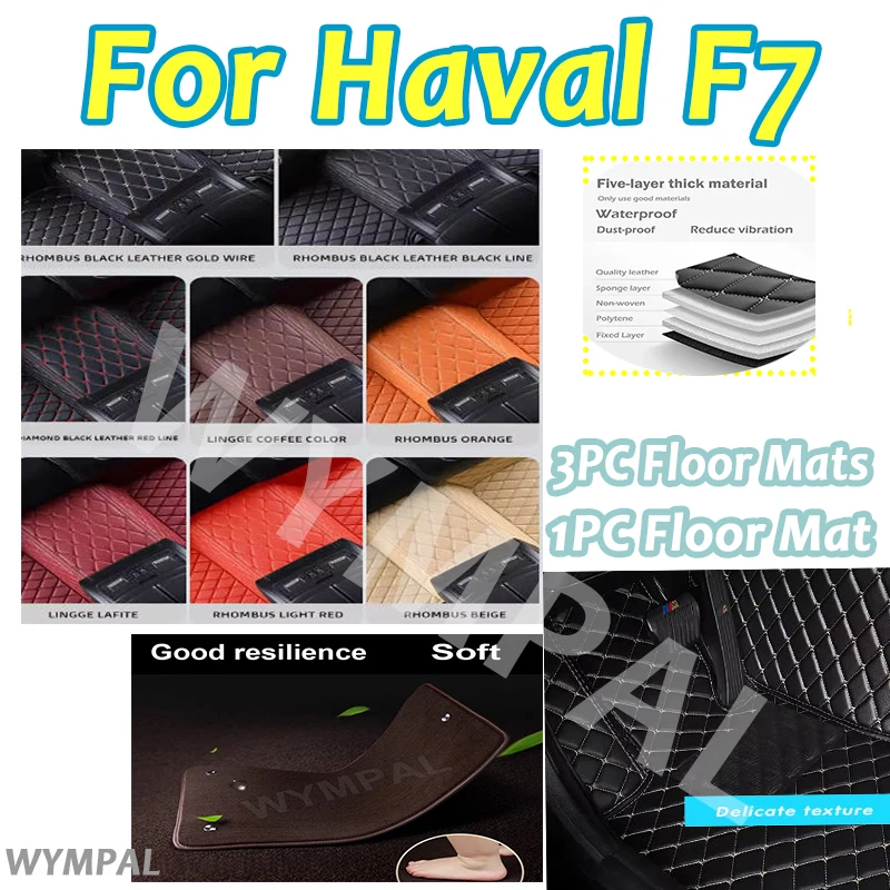 

Luxury Custom Car floor mats for haval F7 2019 2020 2021 Auto Foot Pads Automobile Carpet Cover Interior Accessories full set