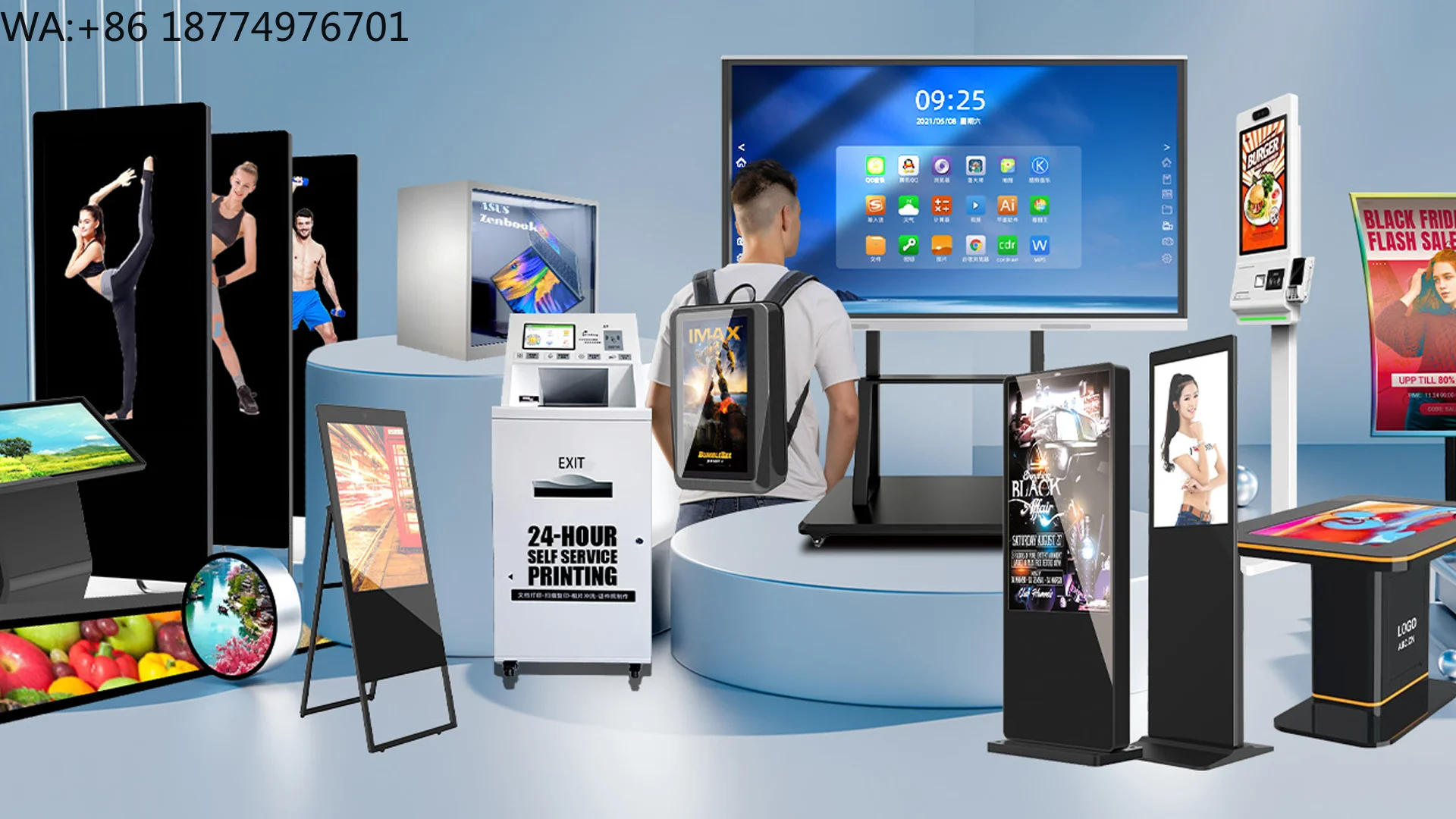 43-Inch Indoor Wall-Mounted LCD Touch Screen Digital Poster & Video Wall Advertising Display Cloud-Based CMS for Shopping Mall