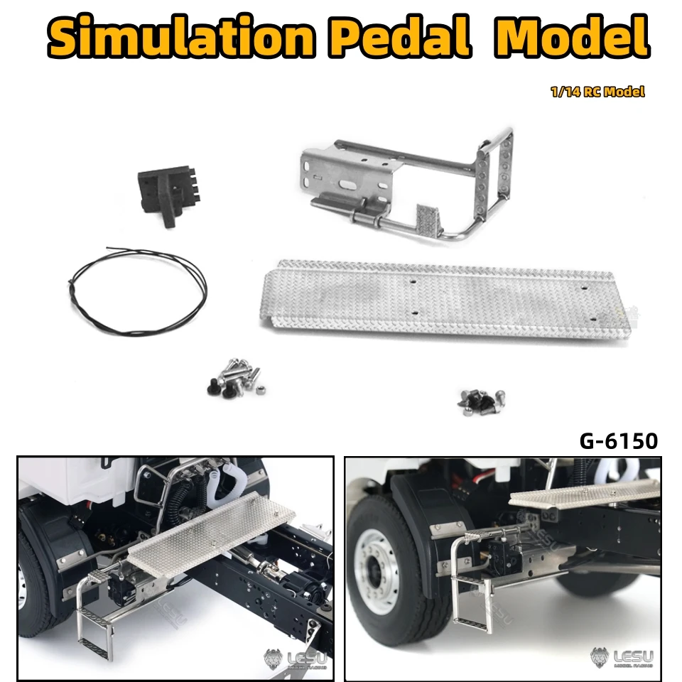 Symulacja Pedału Model Stal Nierdzewna Do 1/14 Tamiya RC Volvo Zdalnie Sterowany Traktor Ciężarówka Model Pojazdów Modyfikowanych