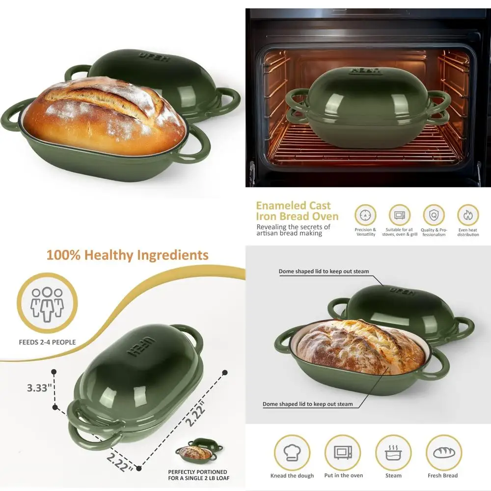 

Чугунная голландская духовка премиум-класса для выпечки хлеба — идеально подходит для выпечки хлеба, рукоделия и хлеба без замешивания — емкость 2 литра