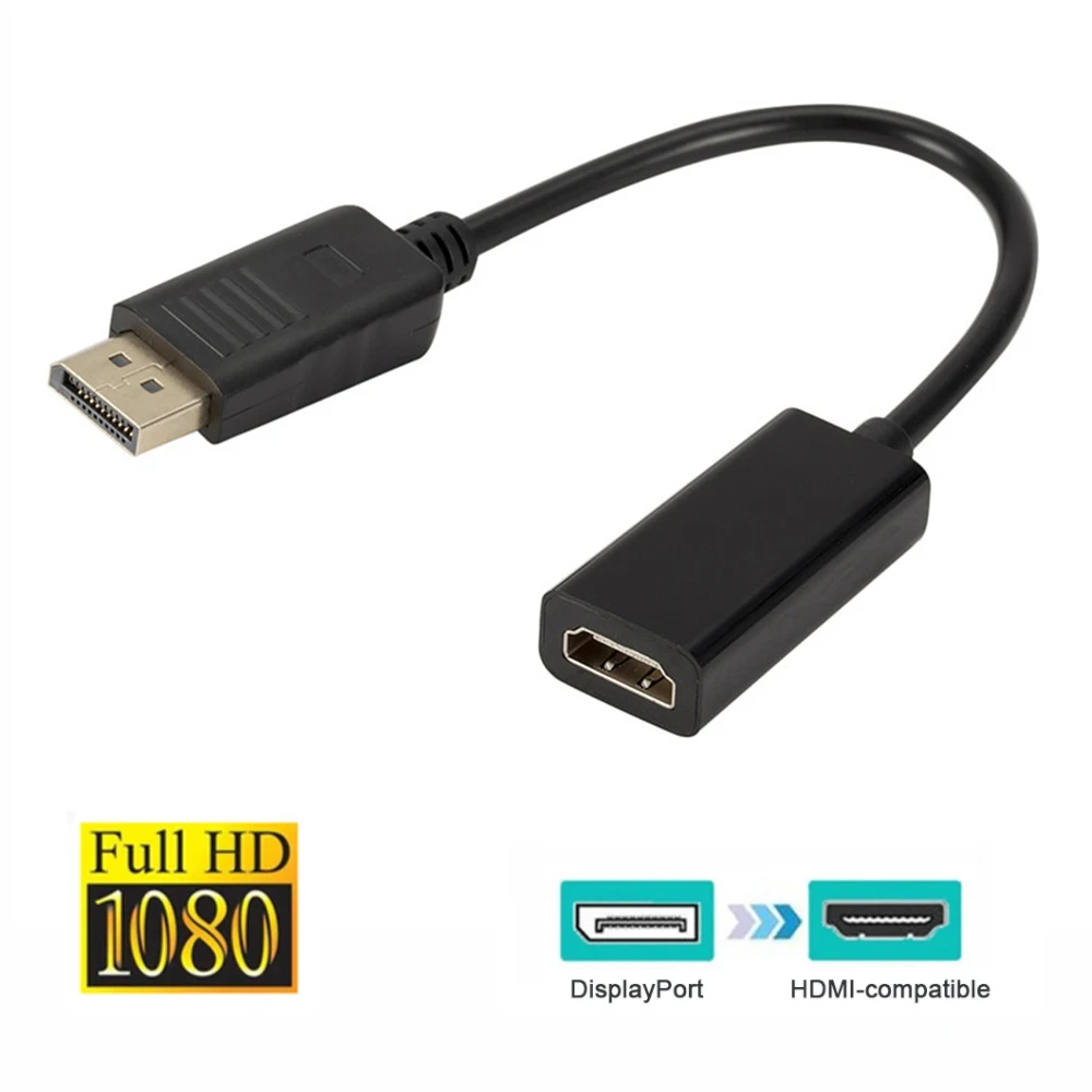 4K Male DP to Female HDMI-Compatible Cable Converter Video Audio For HDTV PC Projector DisplayPort to HDMI-compatible Adapter