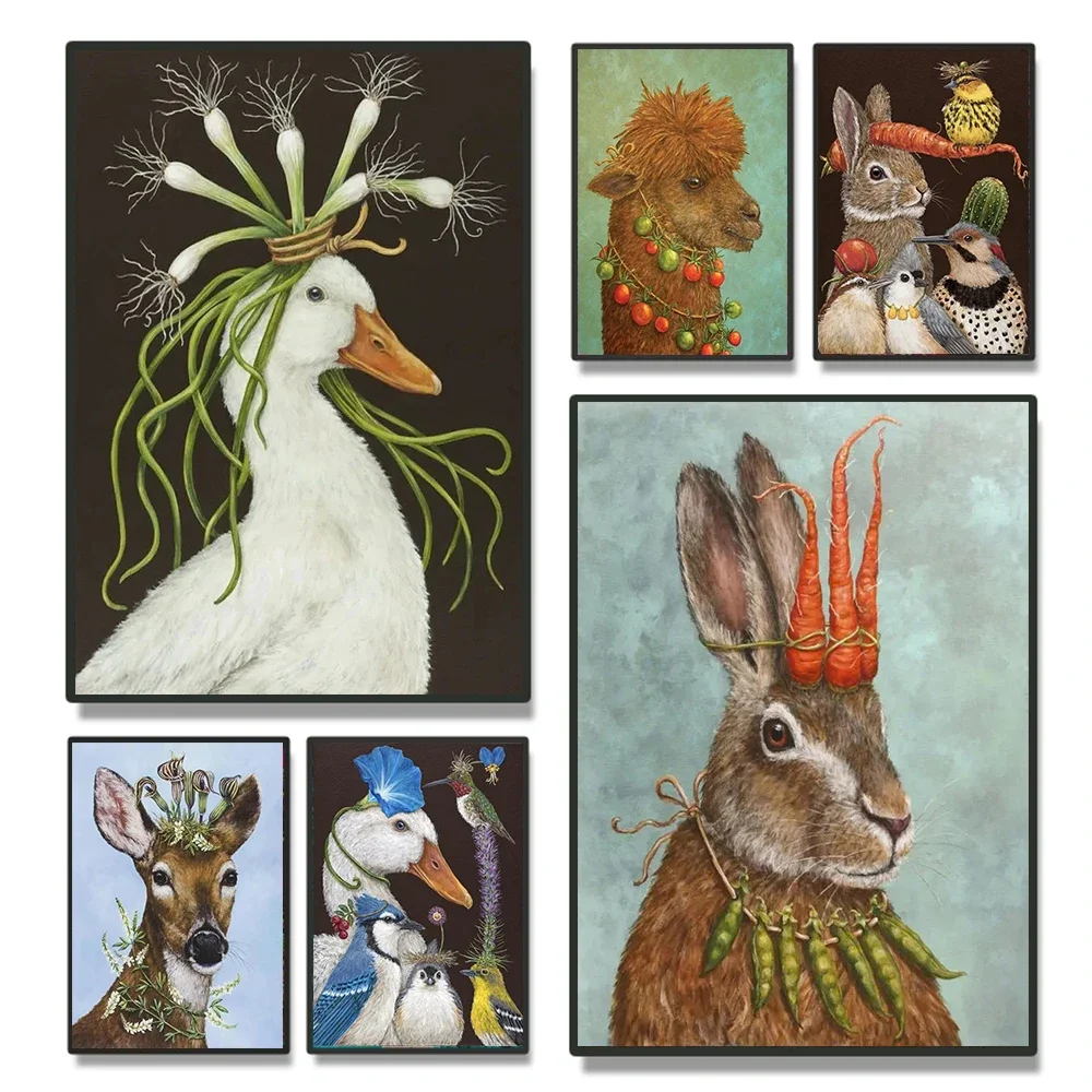 Rabbit Bird Duck and Sheep Diamond Painting Wall Art Pictures Animal Poster Print Drawing For Living Room Home Decoration