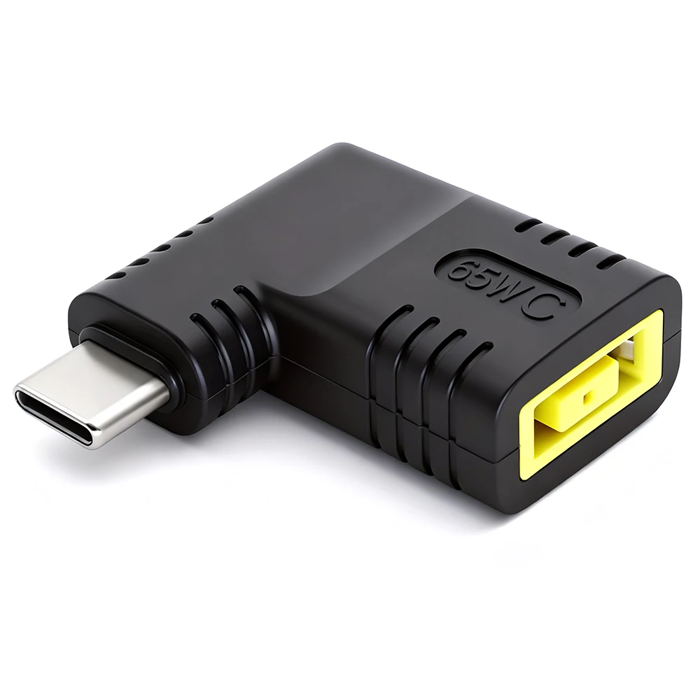 PD 65W Square Jack to Type C Power Converter Charging Adapter Connector USB-C Male Output to Square Female Input for Laptop