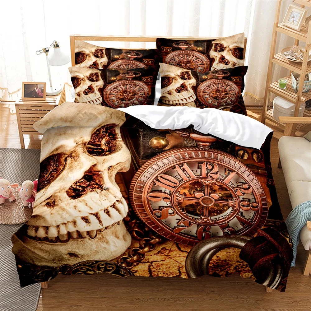 

Skeleton Fashion Bedding Set 2/3pcs 3D Digital Printing Duvet Cover Sets 1 Quilt Cover + 1/2 Pillowcases US/EU/AU Size