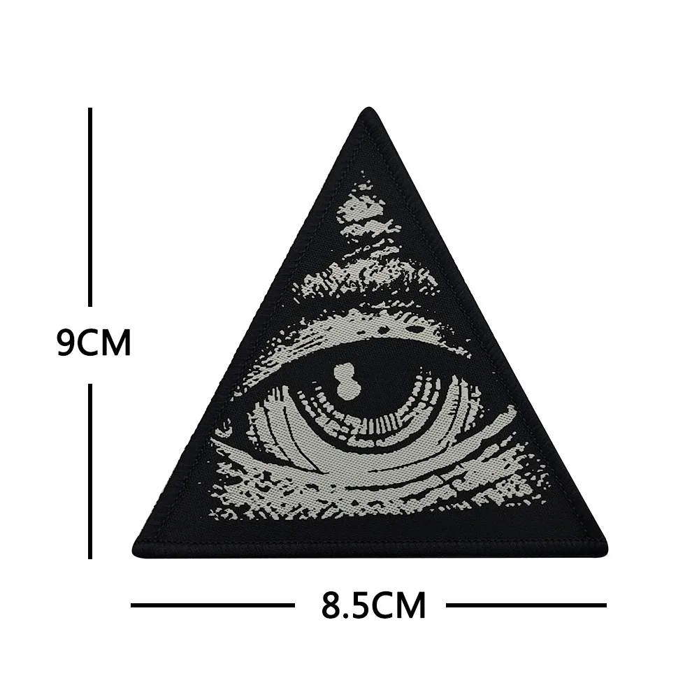 All-Seeing Eye  Triangle Badge Tactics Patch Weaving Eye Of God Patches For Clothes Bag Applique Armband Stickers patches