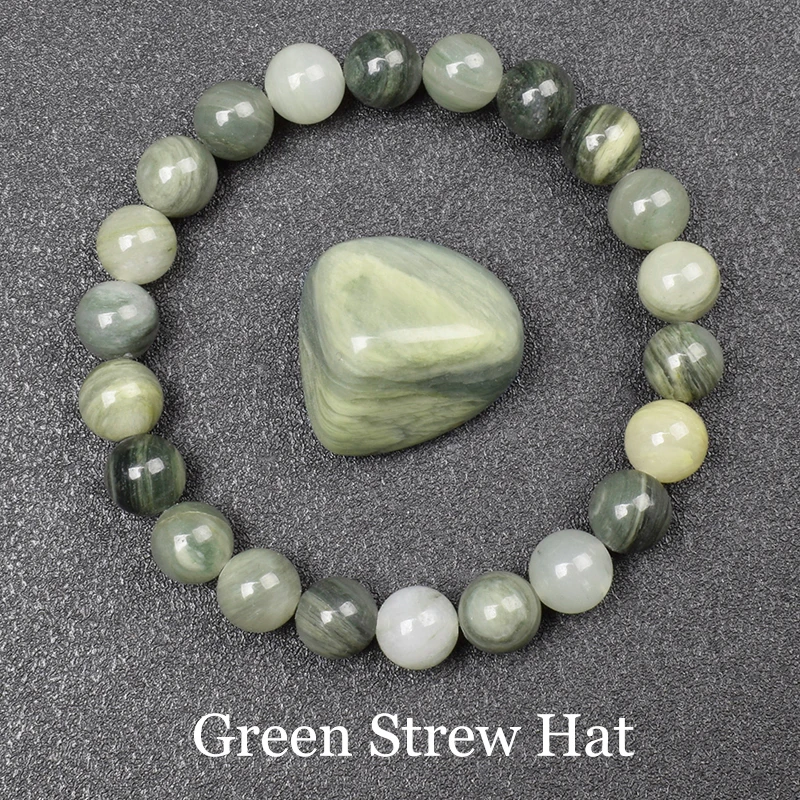 Authentic Natural Stone Bracelet Original Green Natural Stones Beads Bracelets Hand Women Men Real Agates Jasper Elastic Jewelry