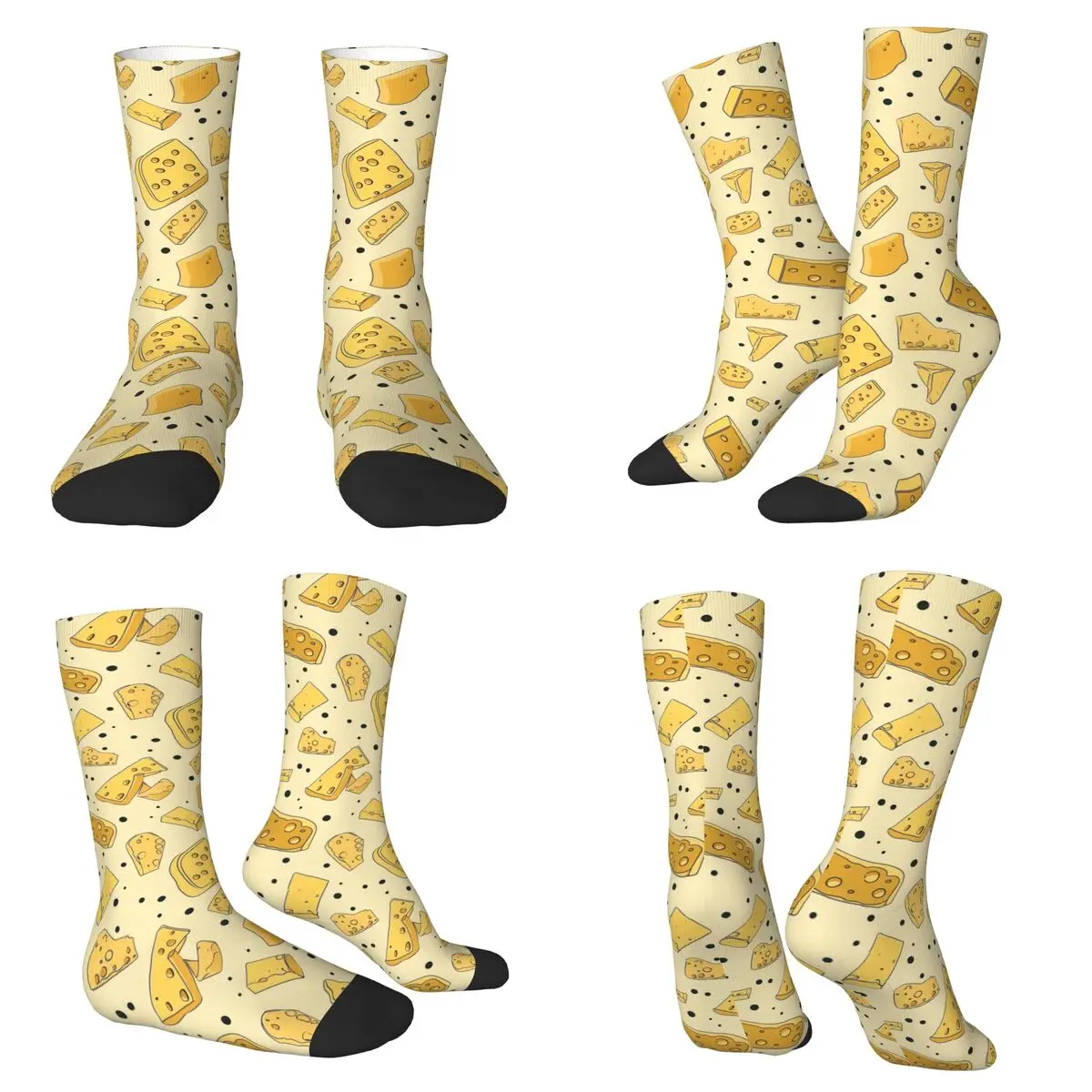 Calcetines Gourmet de Queso Cheddar, Calcetines Harajuku Absorbentes de Sudor, Calcetines Largos para Todas las Temporadas, Regalos para el Día de San Valentín