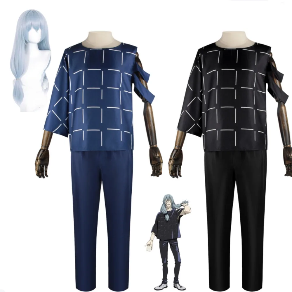 

Jujutsu Kaisen Mahito Same Style Cosplay Costume Black Dark Blue Top Pants Adult Men Halloween Carnival Comic Con Party Outfit