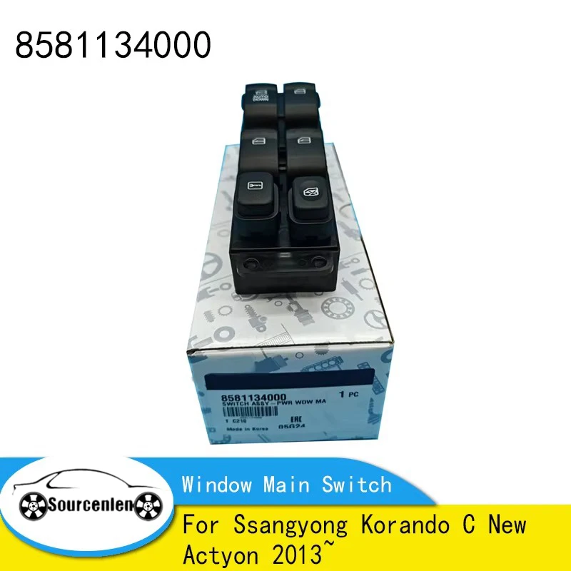 

Brand New Genuine Window Main Switch For Ssangyong Korando C New Actyon 2013~ 8581134000 85811-34000