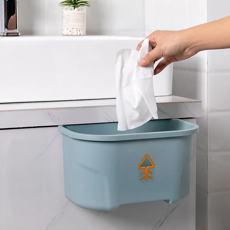 

Hanging Wastebasket Bin Garbage Can Bathroom Waste Basket Cleaning Tools Mini Trash Can for Kitchen Home Accessories Dustbin