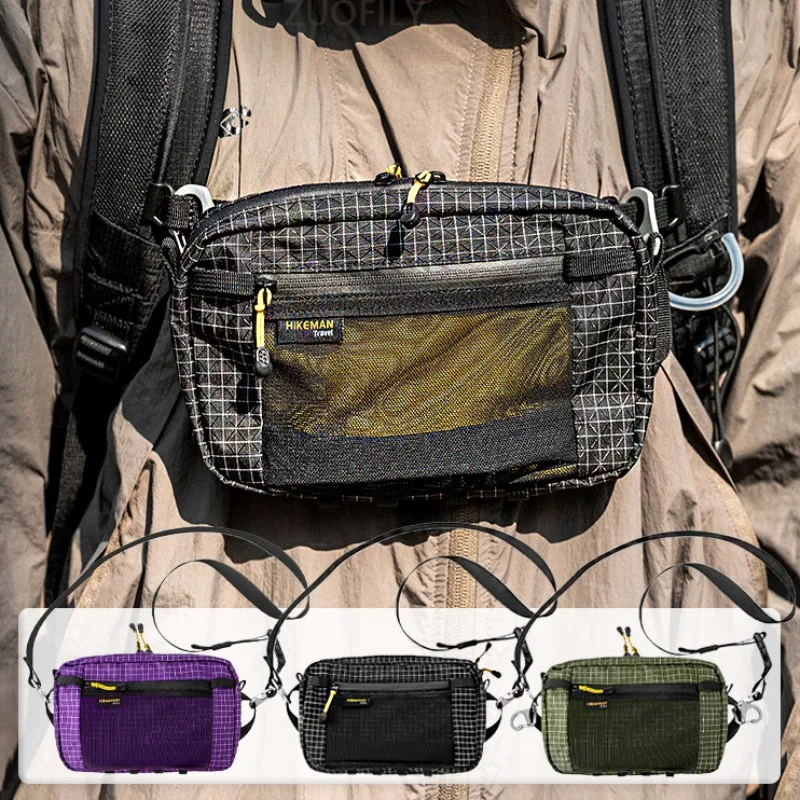 حزمة خصر من الألياف المطورة 1.1 لتر مقاومة للماء وخفيفة الوزن ومتعددة الجيب لركوب الدراجات والجري والمشي لمسافات طويلة والتخييم وإكسسوارات الرياضة الخارجية