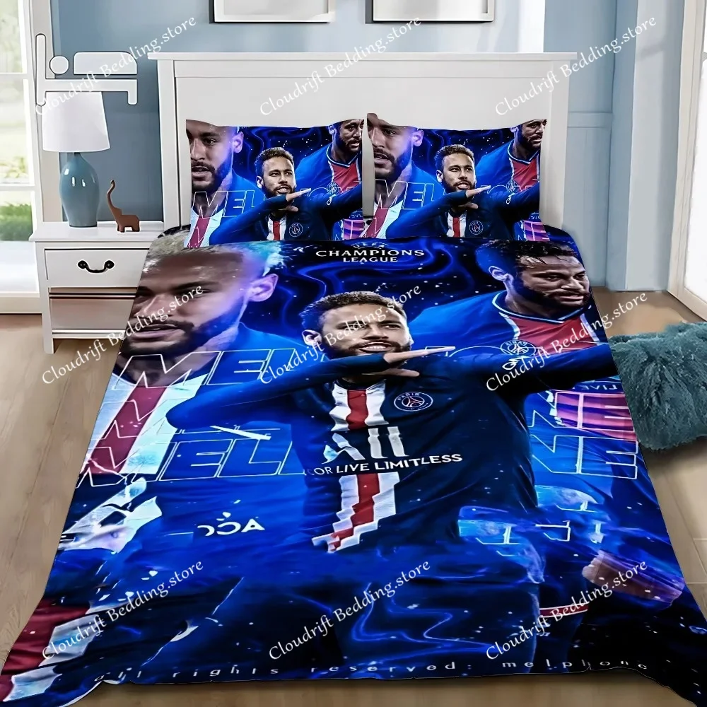 

Game Football Star N-Neymars Duvet Cover Pillowcase Bedding Set Adult Boy Bedroom Decoration Children Gift Single Double Size
