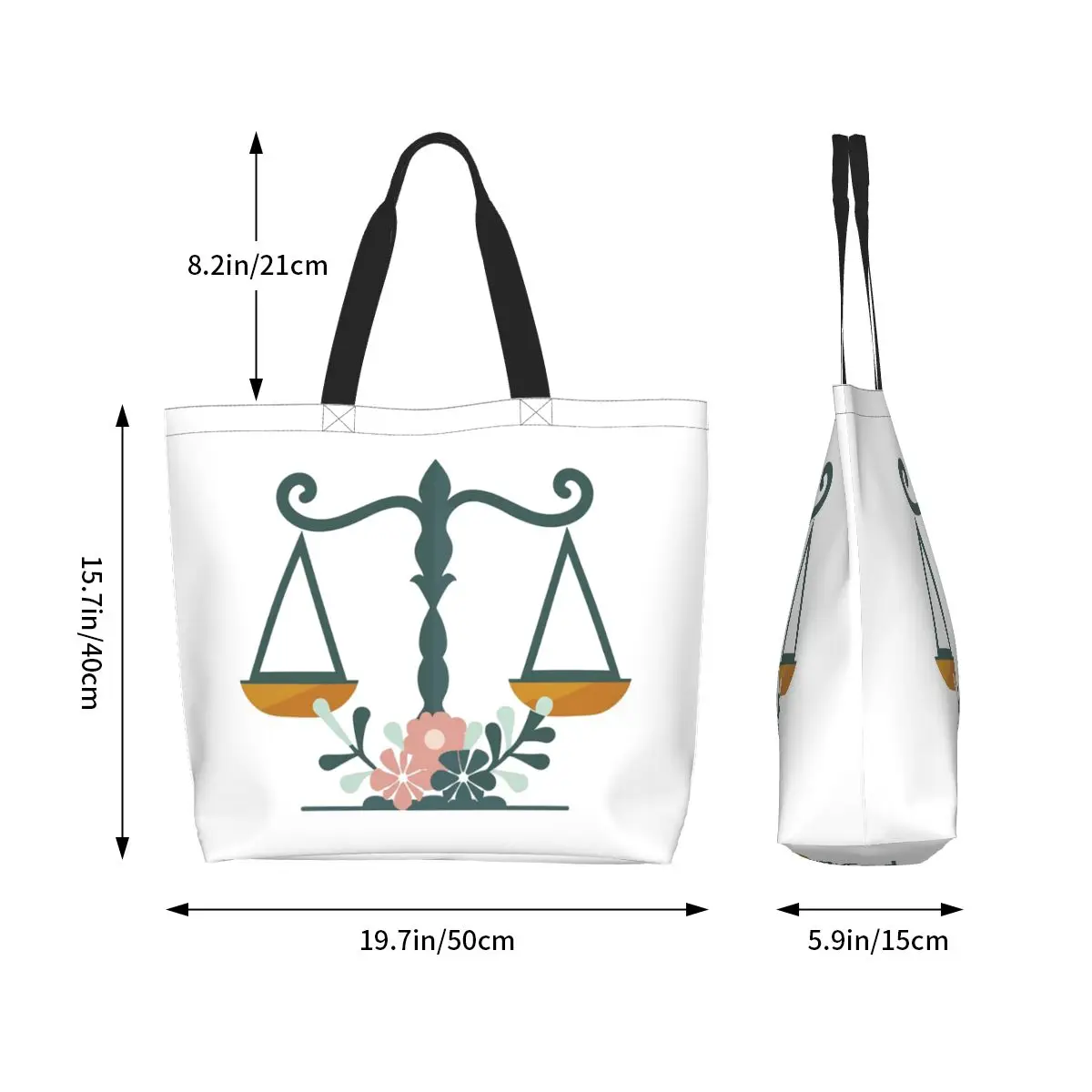Gold Scales Of Justice Law Logo Lawyer Legal Party Shopping Tote Bag Canvas Shoulder Bags Shopper Grocery Handbag for Women