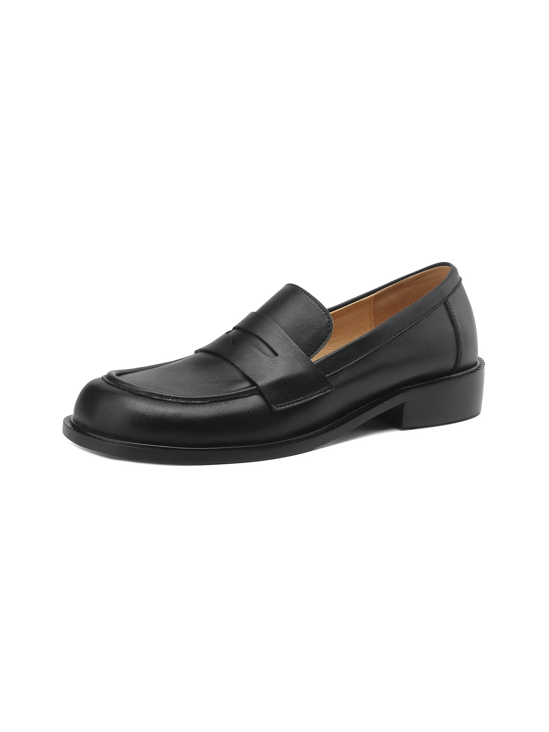 

Women Brown Loafers College Style Thick Sole Round Toe Loafers Maillard Black Classic Style Must-Have for Daily Wear