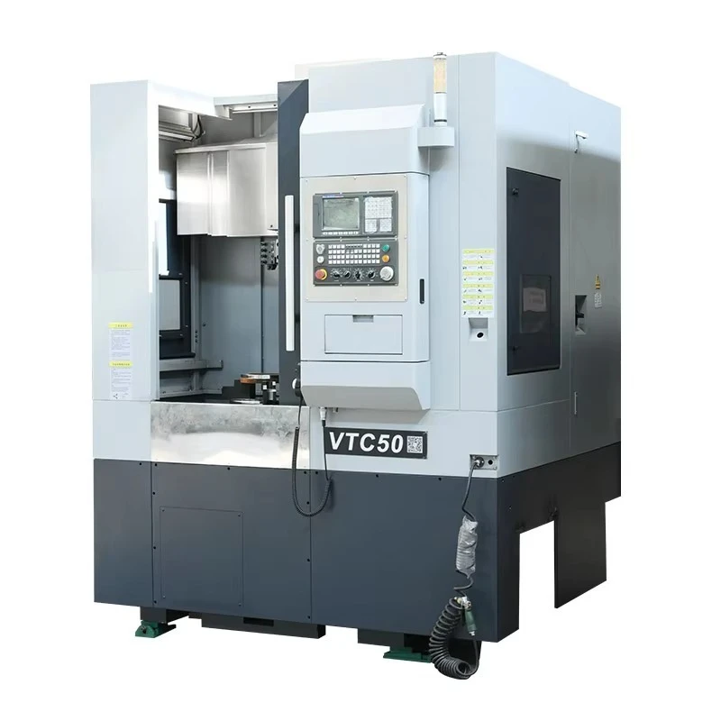 Centro de torneado Cnc de procesamiento de rueda de torno Vertical CNC VTC500 de alta resistencia con herramientas de máquina de torreta Servo de 8 estaciones