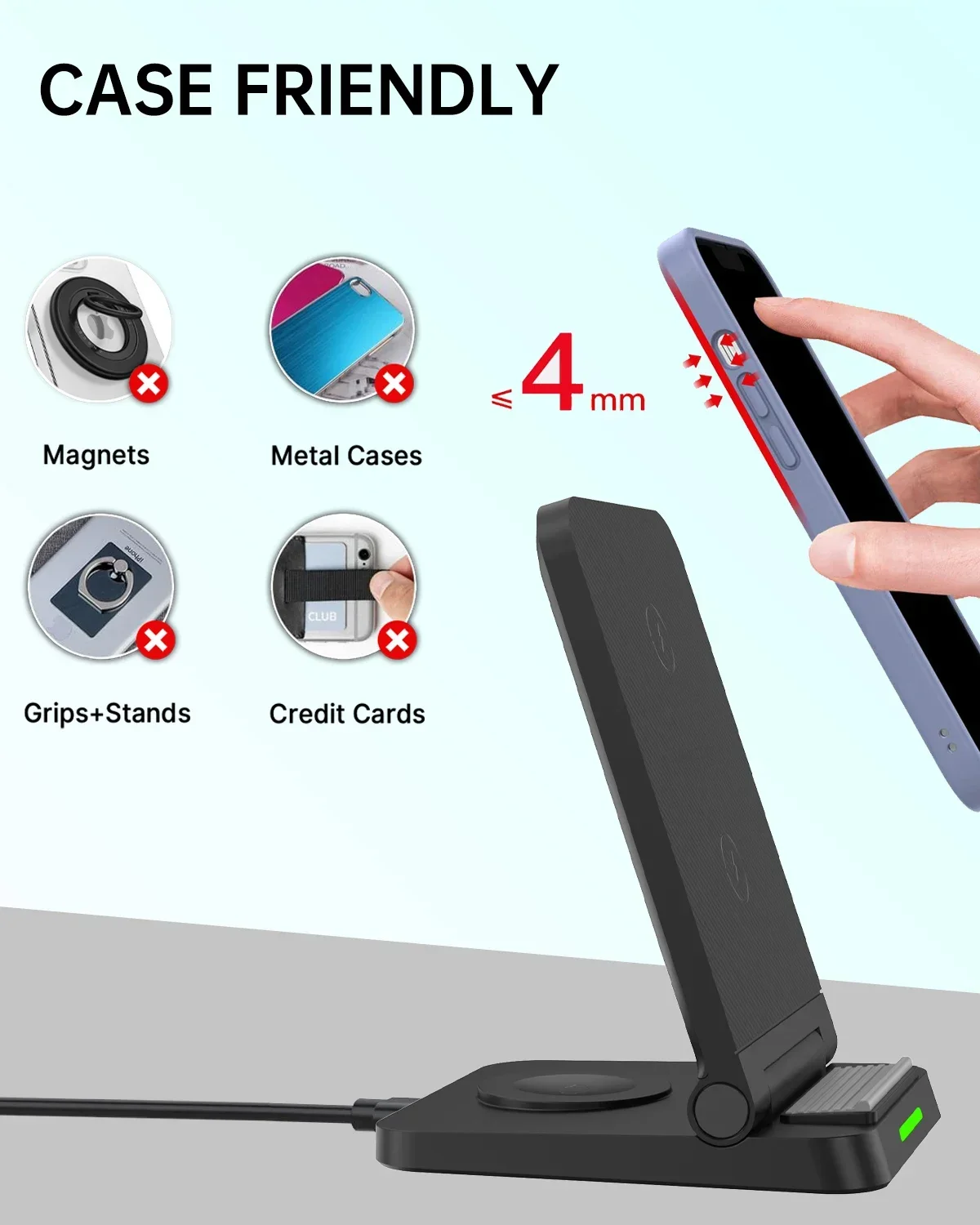 2 in 1 Wireless Charger Station  For iPhone 17~12 Samsung Xiaomi Travel Charger For atch Airpods Pro Fast Wireless Charging Dock