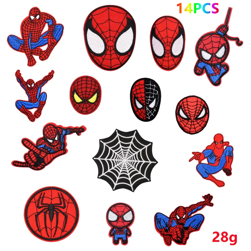 Disney Marvel Spiderman Cloth Patch Embroidered Clothing Patches Anime Cartoon Decoration Accessories for Shirt Pants Jeans Bags