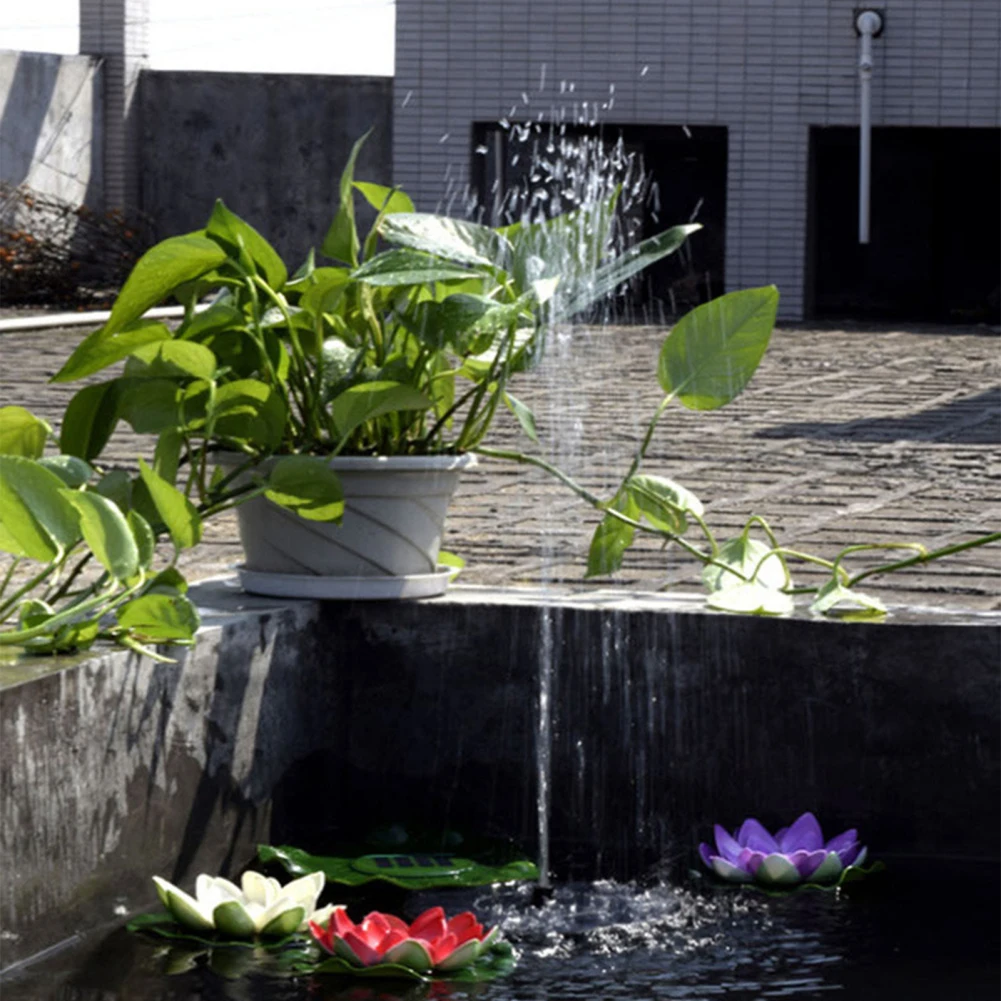 Fuente Solar de 13cm/16cm con 6 boquillas, arranque rápido, energía Solar de alta eficiencia, fuente de baño para pájaros, suministros de jardín