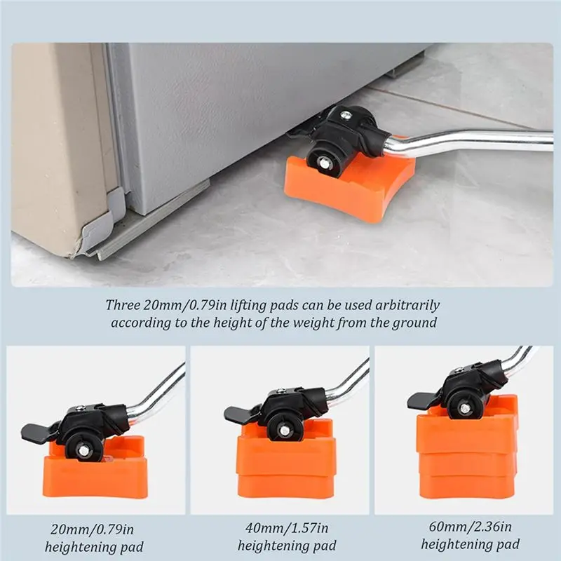 A36T-Professional Furniture Mover Tool Set With 4 Sliders Heavy Duty Stuff Transport Lifter Wheeled Roller Wheel Bar